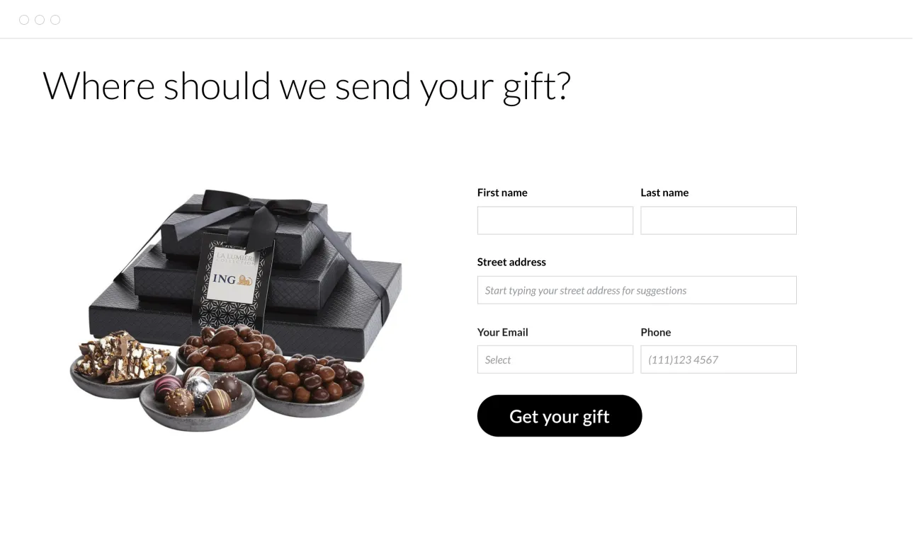 Send egifts without need an address.